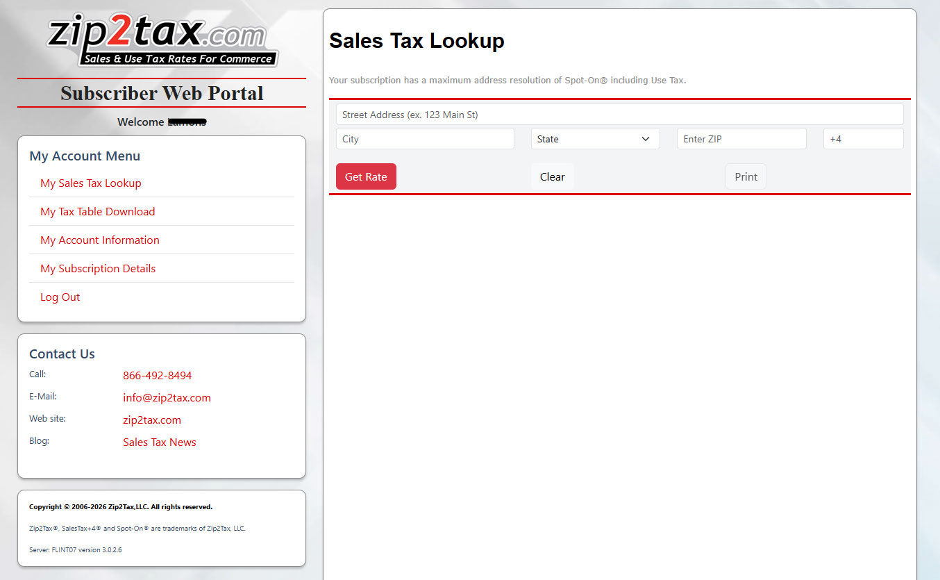 Subscriber web portal dashboard