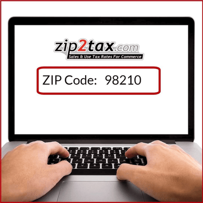 Desktop screen displaying Zip2Tax's advanced sales tax lookup tool, showcasing real-time tax rate search capabilities for efficient tax compliance and reporting.