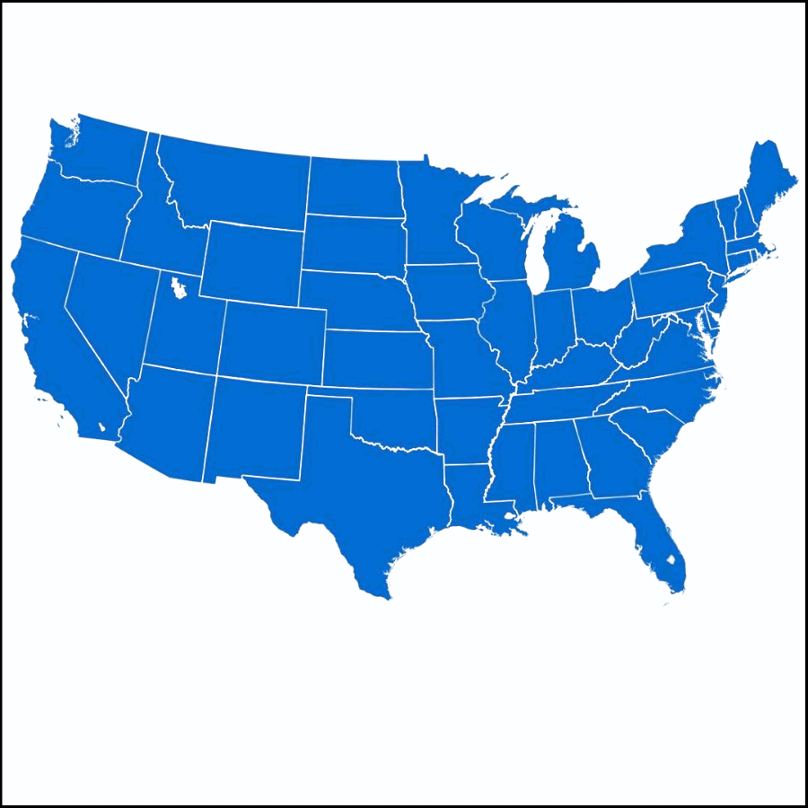 Map of the contiguous US