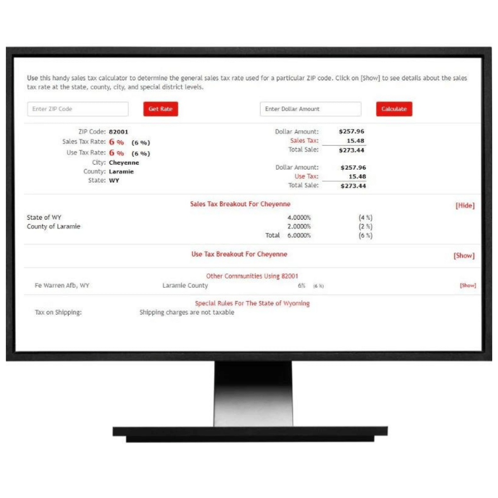 Sales & Use Tax Online Lookup by Zip2Tax - Zip2Tax LLC